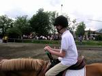 ATTIVITA' DI RIABILITAZIONE PRESSO IL CENTRO DI RIABILITAZIONE EQUESTRE "LA QUERCE" ONLUS. LA FOTO E' STATA SCATTATA A GIUGNO 2004